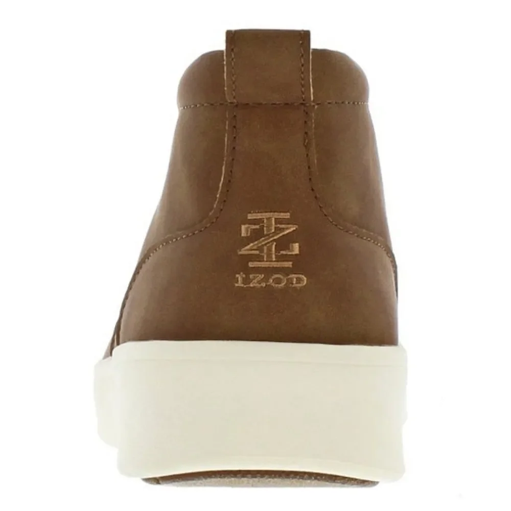 IZOD Men's Palmer PU Leather Chukka Boots Memory Foam Brown Size 11 NIB